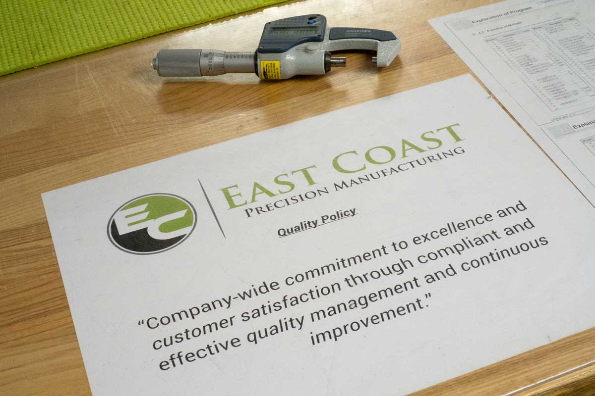 east coast precision plastic machining quality statement